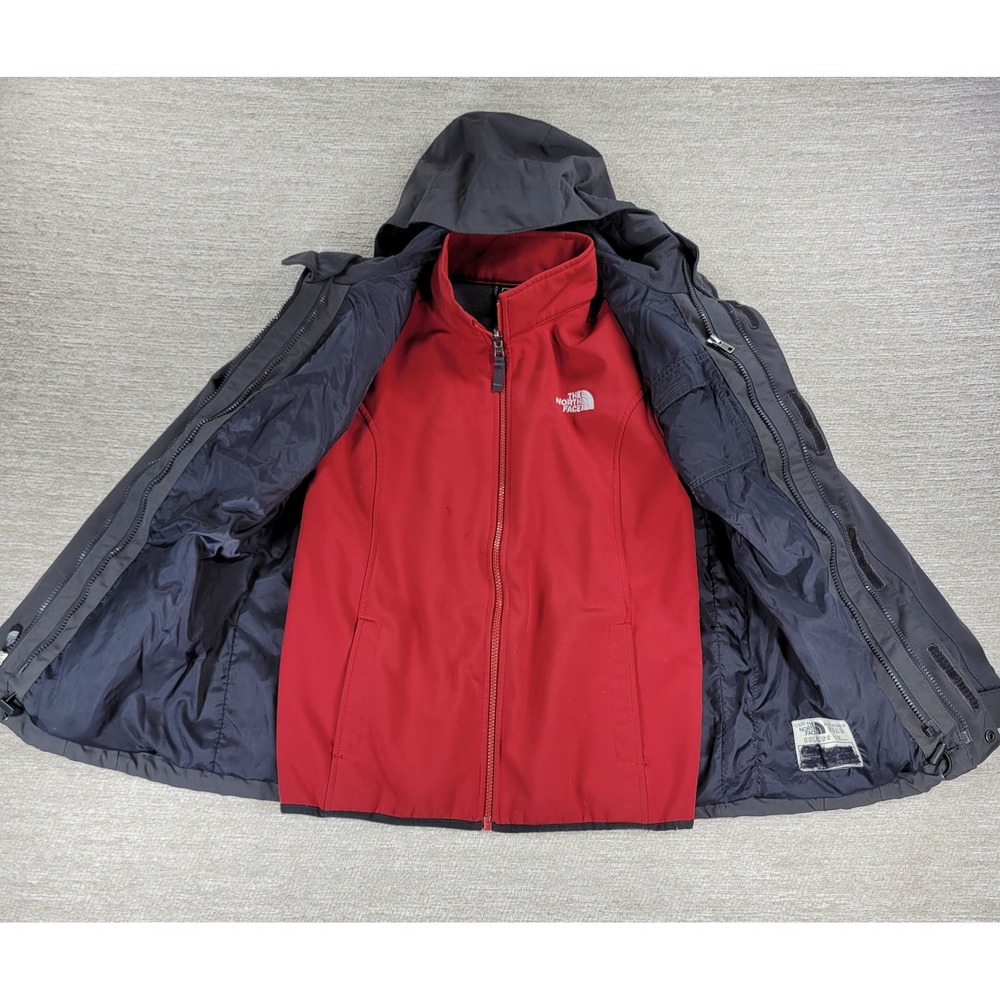 The North Face 2-in-1 HyVent Triclimate Jacket 14/16 Grey Red Outdoor Coat Combo